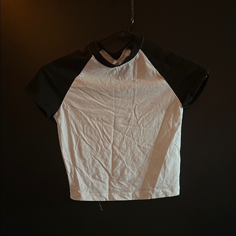Classic Black and White Raglan T-Shirt
